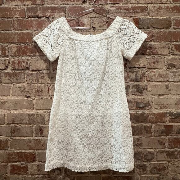 A.L.C. Bolen Crochet Lace Off Shoulder White Mini Dress Size 2 - Picture 2 of 6